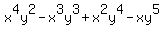 x%5E4y%5E2-x%5E3y%5E3%2Bx%5E2y%5E4-xy%5E5