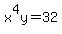 x%5E4y+=+32