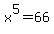 x%5E5=66