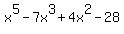 x%5E5+-+7x%5E3+%2B+4x%5E2+-+28