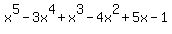 x%5E5+-3x%5E4+%2B+x%5E3+-4x%5E2+%2B+5x+-+1