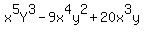 x%5E5Y%5E3-9x%5E4y%5E2%2B20x%5E3y