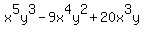 x%5E5y%5E3-9x%5E4y%5E2%2B20x%5E3y