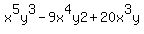 x%5E5y%5E3-9x%5E4y2%2B20x%5E3y
