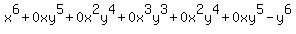 x%5E6%2B0xy%5E5%2B0x%5E2y%5E4%2B0x%5E3y%5E3%2B0x%5E2y%5E4%2B0xy%5E5-y%5E6