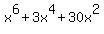 x%5E6%2B3x%5E4%2B30x%5E2