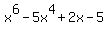 x%5E6-5x%5E4%2B2x-5