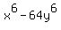x%5E6-64y%5E6