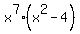 x%5E7%28x%5E2-4%29