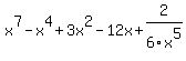 x%5E7-x%5E4%2B3x%5E2-12x%2B2%2F6x%5E5