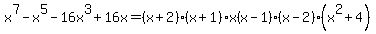x%5E7-x%5E5-16x%5E3%2B16x=%28x%2B2%29%28x%2B1%29x%28x-1%29%28x-2%29%28x%5E2%2B4%29