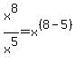 x%5E8%2Fx%5E5+=+x%5E%28%288-5%29%29