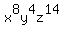 x%5E8y%5E4z%5E14