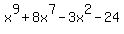 x%5E9%2B8x%5E7-3x%5E2-24