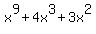x%5E9+%2B+4x%5E3+%2B+3x%5E2