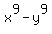 x%5E9-y%5E9
