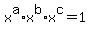 x%5Ea%2Ax%5Eb%2Ax%5Ec=1