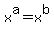 x%5Ea+=+x%5Eb