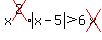 x%5Ecross%282%29abs%28x-5%29%3E6cross%28x%29