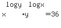 x%5Elog%28y+%29%2A+y%5Elog%28x%29+=+36