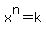 x%5En=k