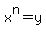 x%5En+=+y