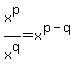x%5Ep%2Fx%5Eq=x%5E%28p-q%29