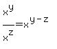 x%5Ey%2Fx%5Ez=x%5E%28y-z%29