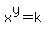 x%5Ey+=+k