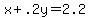 x+%2B+.2y+=+2.2