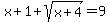 x+%2B+1+%2B+sqrt%28x+%2B+4%29+=+9