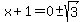 x+%2B+1+=+0%2B-sqrt%283%29
