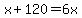 x+%2B+120=+6x+