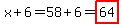 x+%2B+6=58%2B6=highlight%2864%29