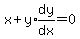 x+%2B+y%2Aexpr%28dy%2Fdx%29+=+0