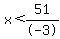 x+%3C+51%2F-3