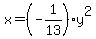x+=%28-1%2F13%29y%5E2