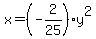 x+=+%28-2%2F25%29y%5E2