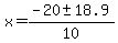 x+=+%28-20+%2B-+18.9%29%2F10+