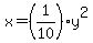 x+=+%281%2F10%29y%5E2