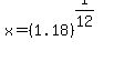 x+=+%281.18%29%5E%281%2F12%29
