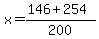 x+=+%28146+%2B+254%29%2F200+