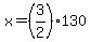 x+=+%283%2F2%29130