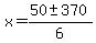 x+=+%2850+%2B-+370%29+%2F+6