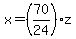 x+=+%2870%2F24%29z
