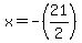 x+=+-%2821%2F2%29