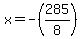 x+=+-%28285%2F8%29