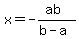 x+=+-%28ab%29%2F%28b-+a%29