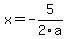 x+=+-+5%2F2a