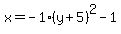 x+=+-1%28y%2B5%29%5E2-1